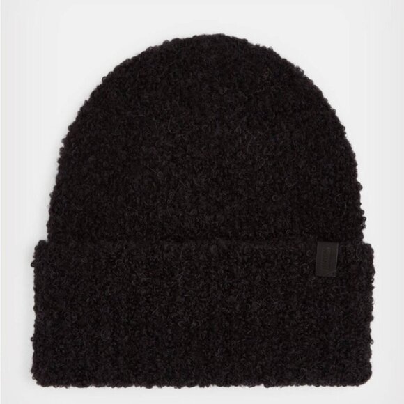 NWT ALL SAINTS WOOL ALPACA Blend Darby‎ Beanie Teddy Black One Size main image 7